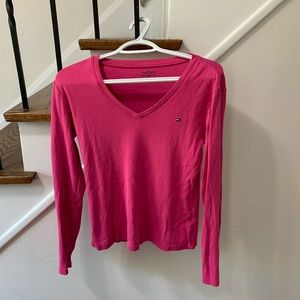 Ladies tommy long sleeve v neck tshirt